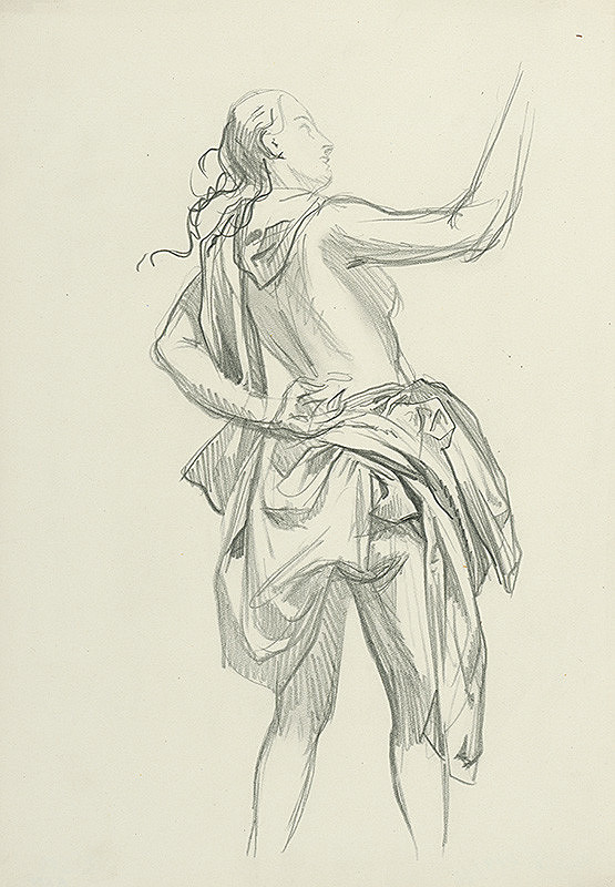 Jaroslav Vodrážka – Stojaca žena s drapériou okolo pása 