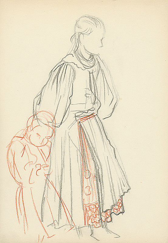 Jaroslav Vodrážka – Kráčajúca žena s dievčatkom 