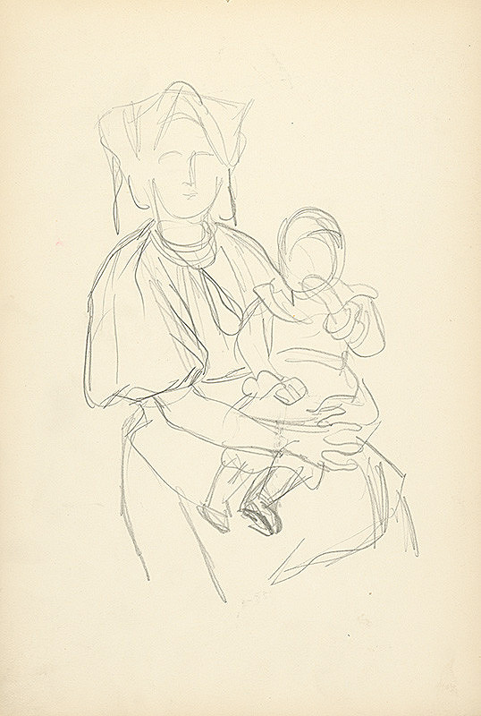 Jaroslav Vodrážka – Matka s dieťaťom na kolenách