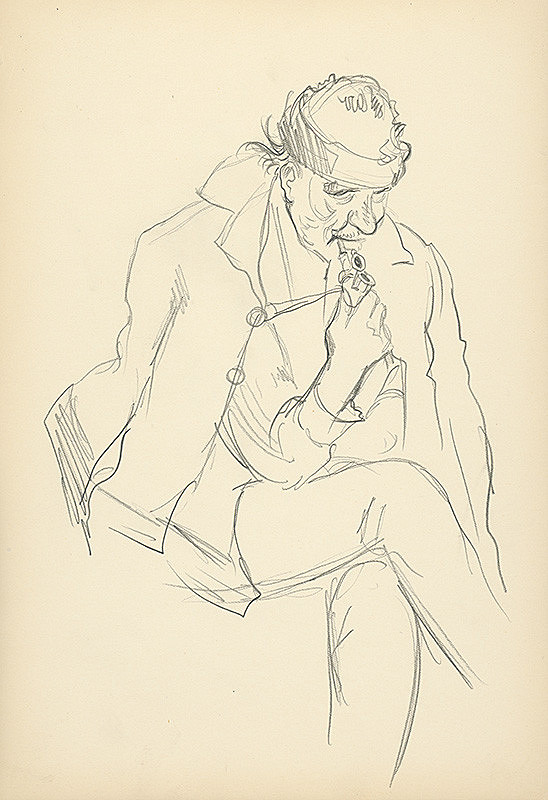 Jaroslav Vodrážka – Muž fajčiaci fajku