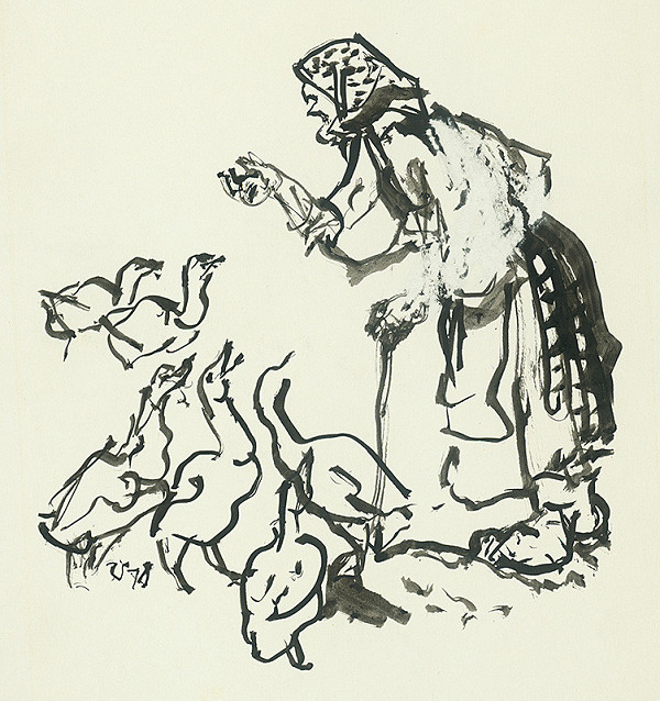 Jaroslav Vodrážka – Starena s husami