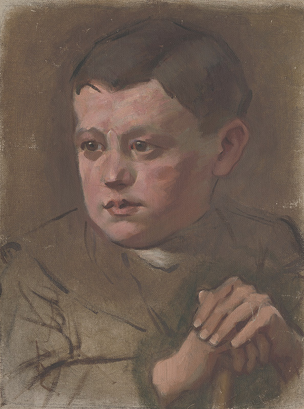 Milan Thomka Mitrovský – Portrét chlapčeka s palicou 