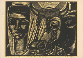 Július Szabó – Žena s kravou 