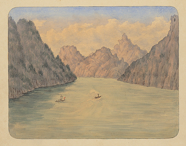 Slovenský kresliar z 3. štvrtiny 19. storočia – Jazero medzi kopcami