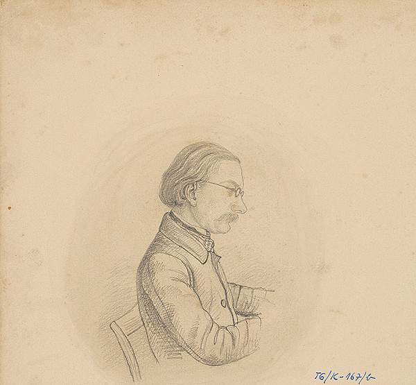 Slovenský kresliar z 3. štvrtiny 19. storočia – Portrét muža s okuliarmi