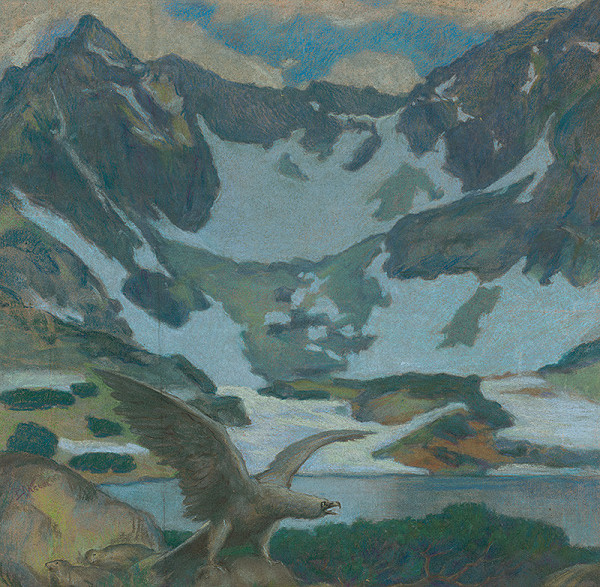 Peter Július Kern – Tatranská krajina s orlom 