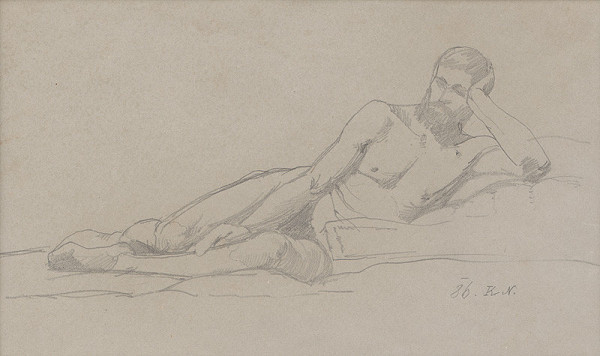 Ferdinand Katona – Ležiaci mužský akt s podopretou hlavou 