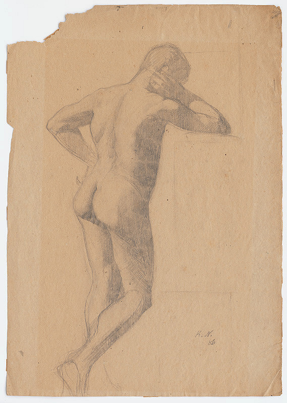 Ferdinand Katona – Mužský akt odzadu s podopretou hlavou 