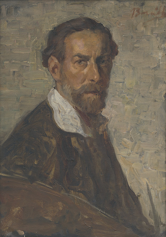 Andor Borúth – Autoportrét s paletou a štetcom