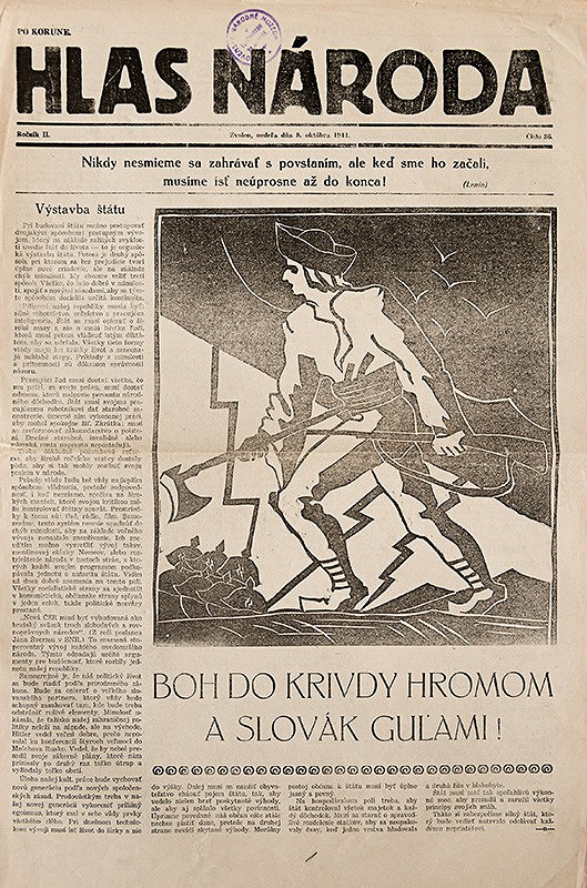 Neznámy autor – Obálka novín Hlas národa 
