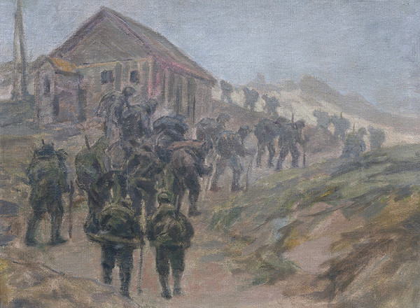 Elemír Halász-Hradil – Pochodujúci pešiaci 