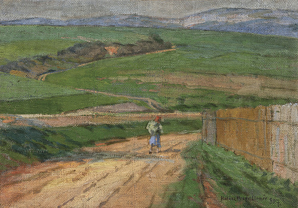 Elemír Halász-Hradil – Poľná cesta s plotom 