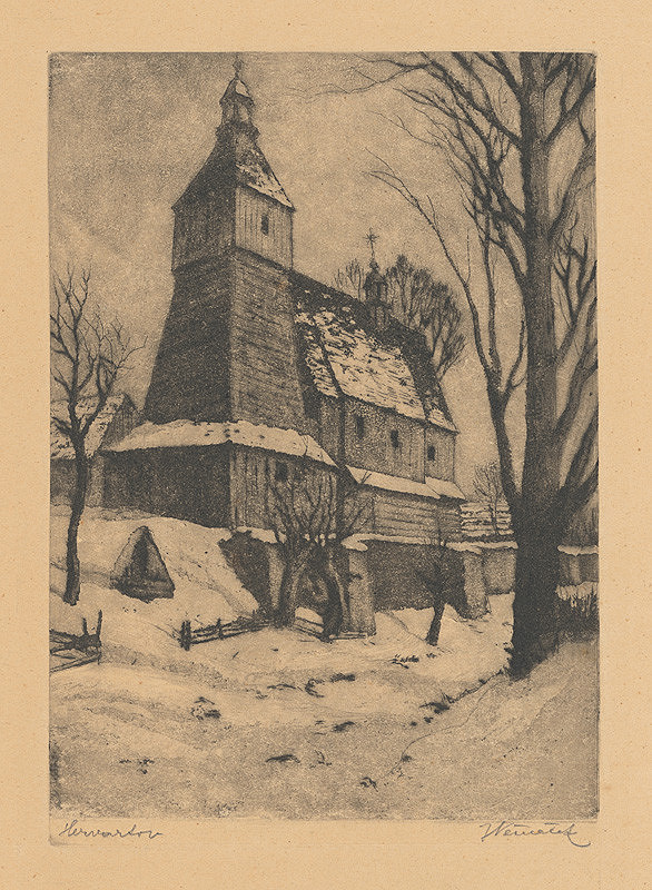 Jan Němeček – Drevený kostol v Hervartove