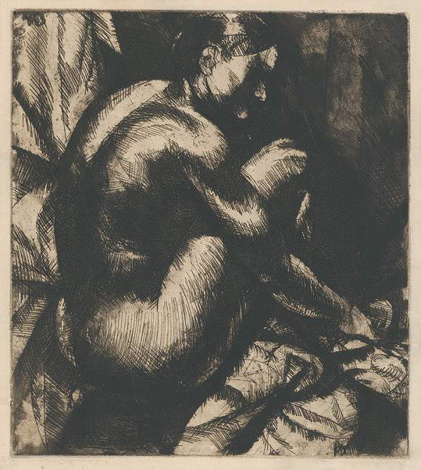 Béla Uitz – Sediaci ženský akt 