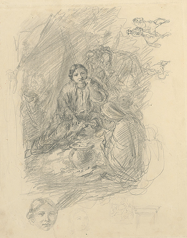 Slovenský maliar z 2. polovice 19. storočia, Klimkovič – Štúdia dvoch sediacich postáv 