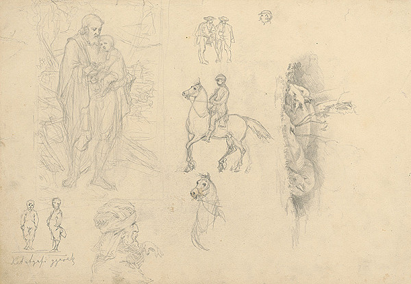 Slovenský maliar z 2. polovice 19. storočia, Klimkovič – Štúdia postáv a koní 