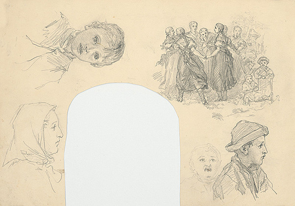 Slovenský maliar z 2. polovice 19. storočia, Klimkovič – Štúdia podobizní chlapov a žien 