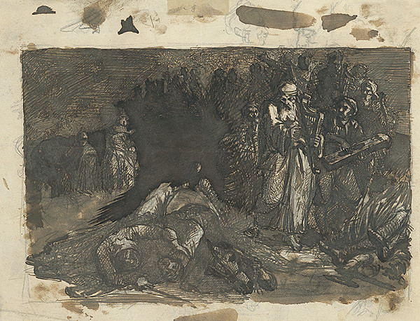 Slovenský maliar z 2. polovice 19. storočia – Zápasníci 