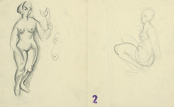 Konštantín Bauer – Akt ženy s ružou 