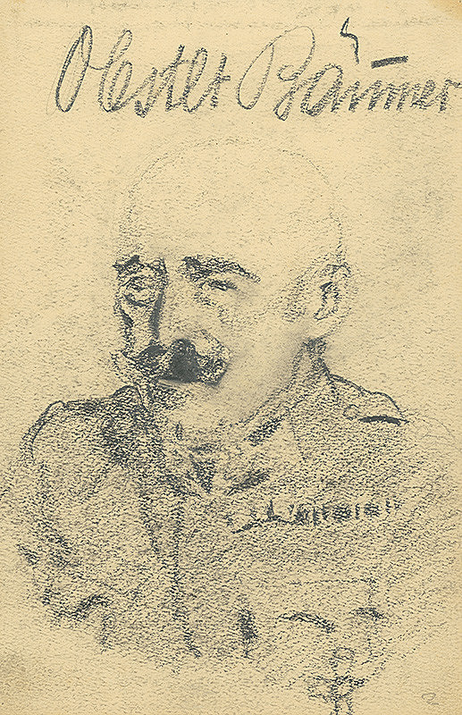 Konštantín Bauer – Štúdia hlavy muža v uniforme 