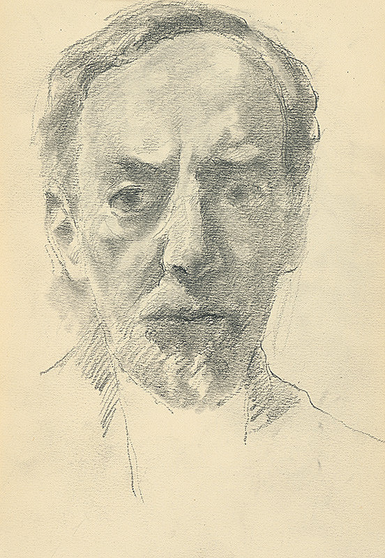 Andor Borúth – Štúdia hlavy muža v okuliaroch 