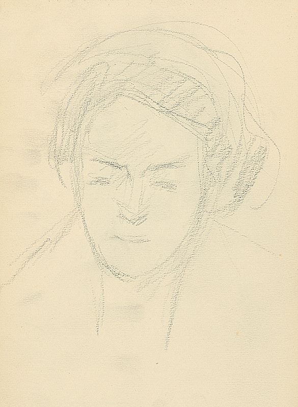 Andor Borúth – Štúdia hlavy ženy en face 