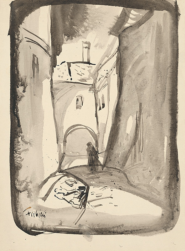 Jozef Fabini – Ulička s priechodovým oblúkom 