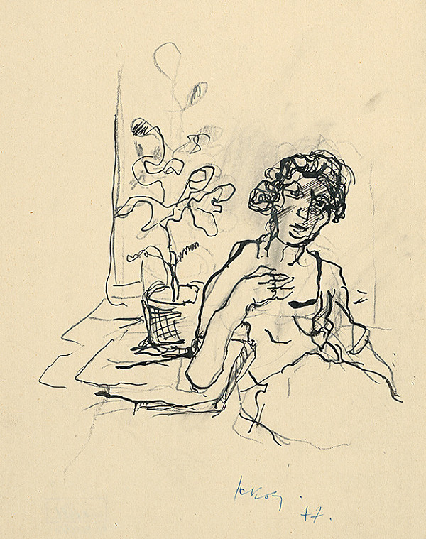 Július Jakoby – Žena pri kvete 