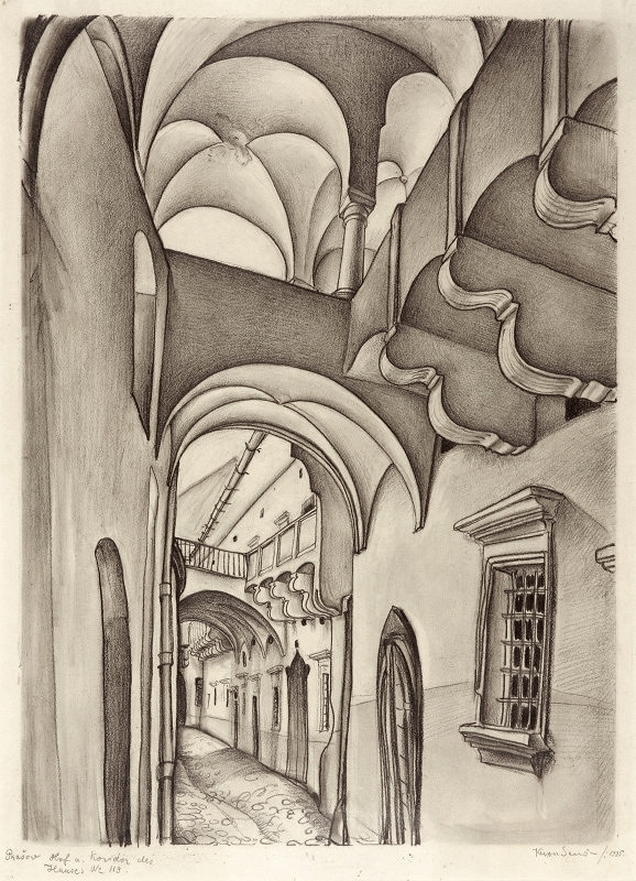 Eugen Krón – Nádvorie domu č. 119 na Masarykovej ulici v Prešove 