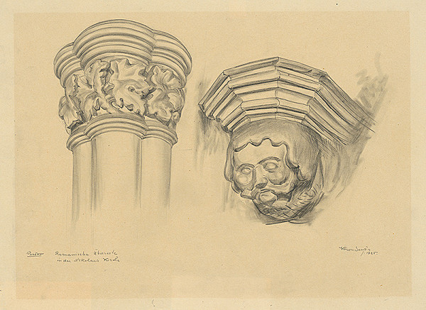 Eugen Krón – Hlavica pilastra a konzoly z kostola sv. Mikuláša v Prešove 