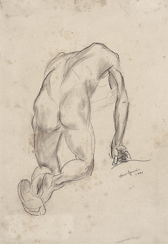 Eugen Krón – Kľačiaci mužský akt 