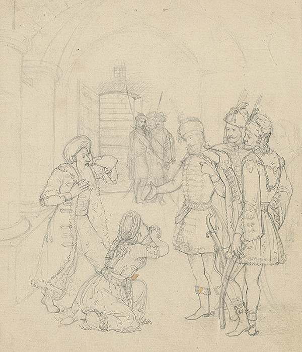 Vojtech Klimkovič – Štúdia k obrazu Zajatci Ocskayho 