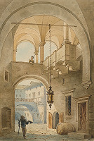 Viktor Myskovszky – Dvor domu v Prešove na Hlavnej ulici 115 