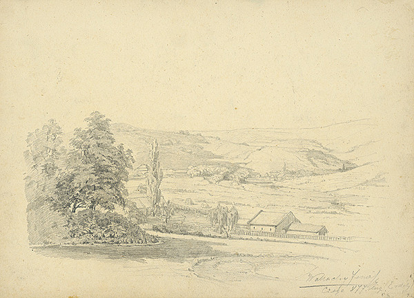 Eugen Wallachy – Pohľad na obec Czege v Sedmohradsku 