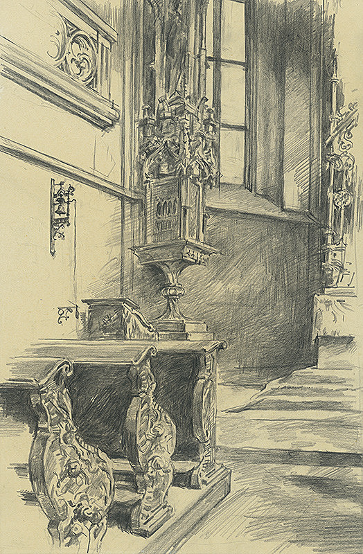 Vojtech Šipoš – Vnútro Michalskej kaplnky v Košiciach