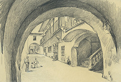 Vojtech Šipoš – Dvor domu na Kováčskej ulici v Košiciach 