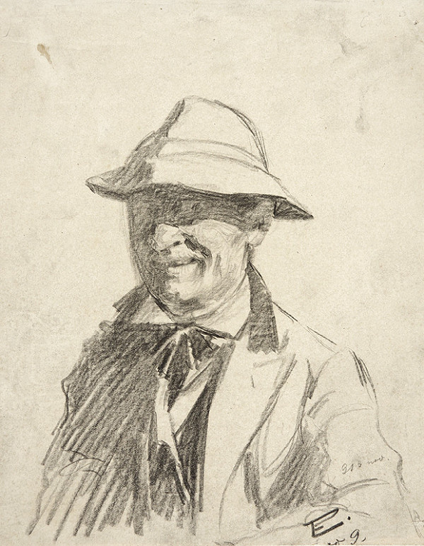 Eduard Putra – Podobizeň muža s klobúkom na hlave