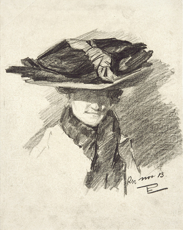 Eduard Putra – Podobizeň dámy v klobúku