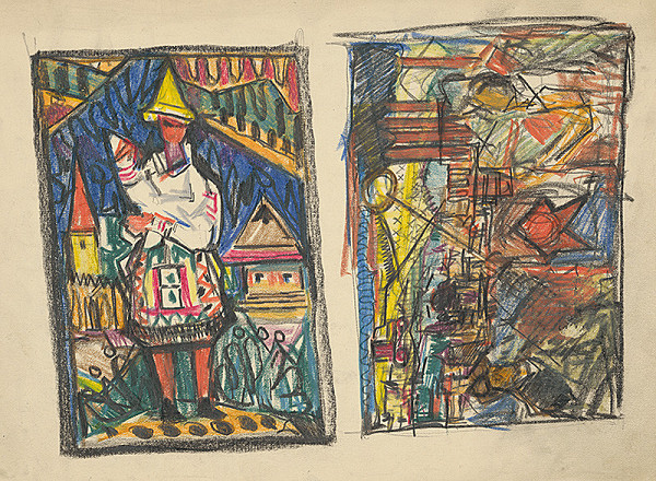 Juraj Collinásy – Štúdia matky s dieťaťom a krajiny s továrňou 