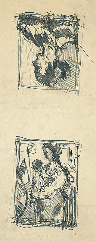 Juraj Collinásy – Štúdia ženskej hlavy a matky s dieťaťom 