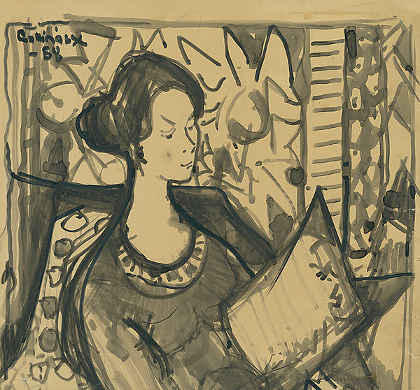 Juraj Collinásy – Štúdia ženy s knihou 