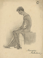 Ákos Aranyossy – Štúdia sediaceho mužského aktu 