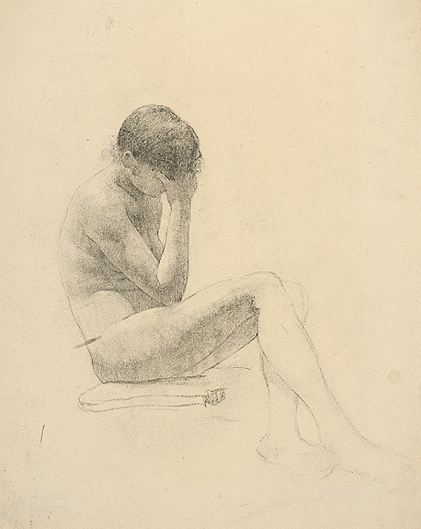 Ákos Aranyossy – Štúdia sediaceho ženského aktu 