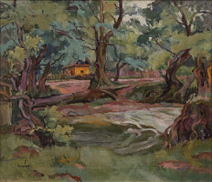 Vojtech Erdélyi – Krajina s domčekom 