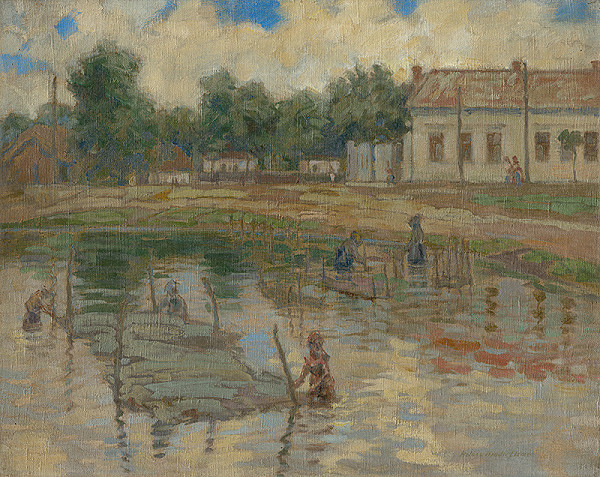 Elemír Halász-Hradil – Máčanie konopí 