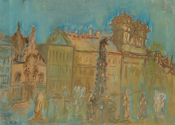 Alžbeta Grossová-Galambová – Leninova ulica s premonštránskym kostolom 