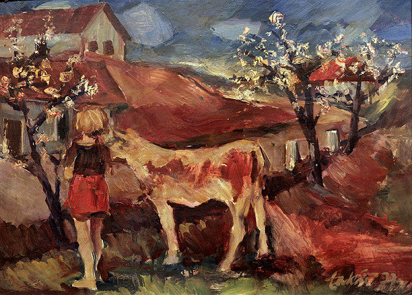 Vojtěch Takáč – Dievčatko s teliatkom 