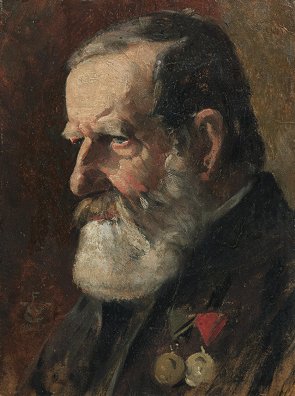 Slovenský maliar zo začiatku 20. storočia – Podobizeň muža s vyznamenaniami