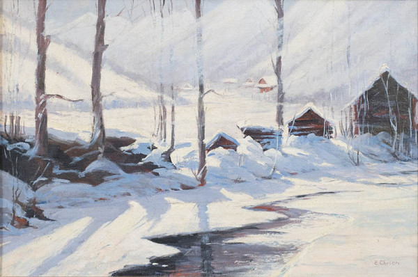 Eugen Chrien – Horská dedina v zime