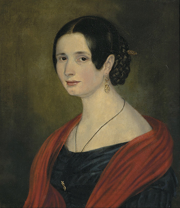 Jozef Czauczik – Podobizeň dámy s červenou štólou 